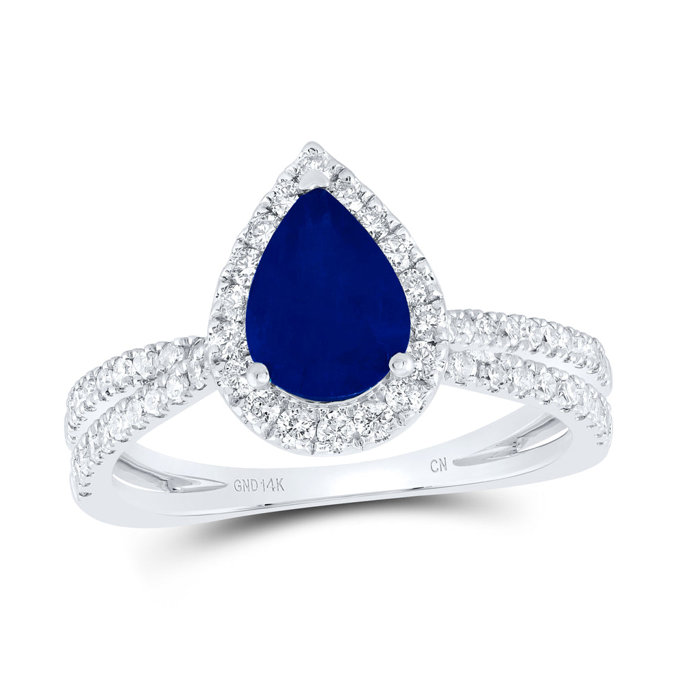 14kt Yellow Or White Gold Natural Diamond 8x5.5mm Pear Natural Gem Wedding Engagement Anniversary Ring