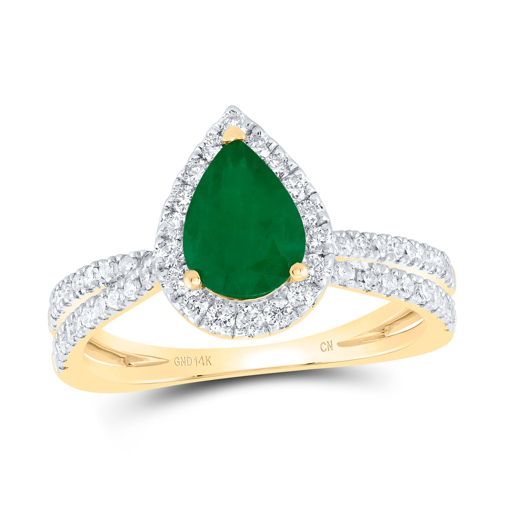 14kt Yellow Or White Gold Natural Diamond 8x5.5mm Pear Natural Gem Wedding Engagement Anniversary Ring