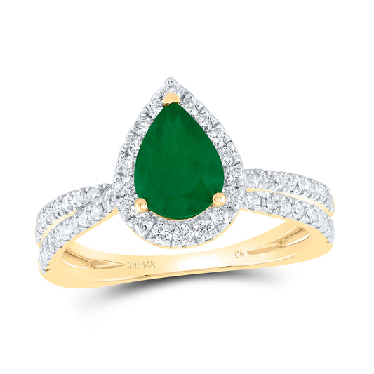 14kt Yellow Or White Gold Natural Diamond 8x5.5mm Pear Natural Gem Wedding Engagement Anniversary Ring