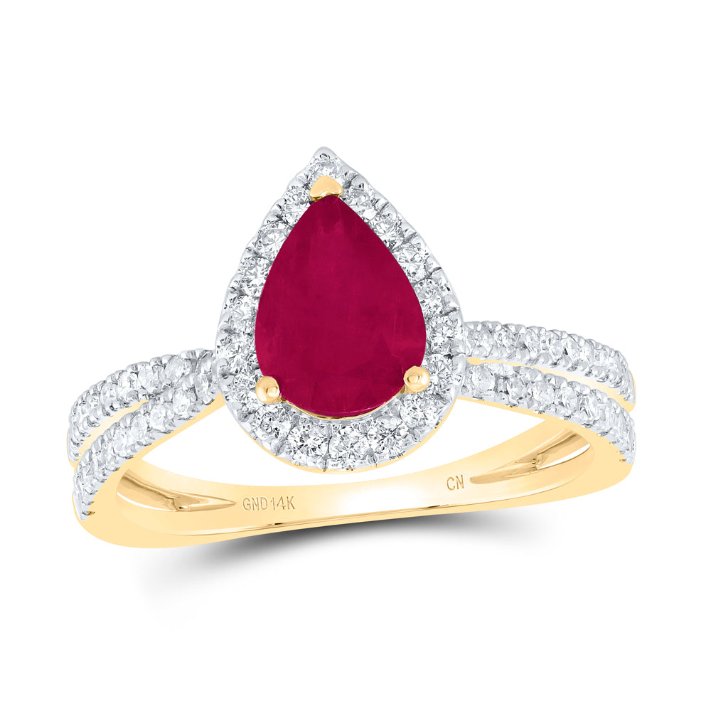 14kt Yellow Or White Gold Natural Diamond 8x5.5mm Pear Natural Gem Wedding Engagement Anniversary Ring