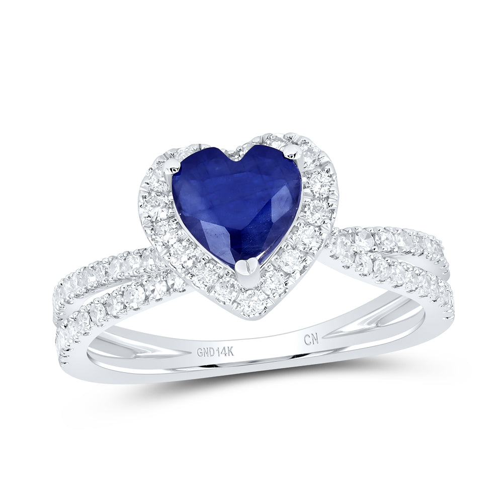 14kt Yellow Or White Gold Natural Diamond 6.5x6.5mm Heart Natural Gem Heart Wedding Engagement Anniversary Ring