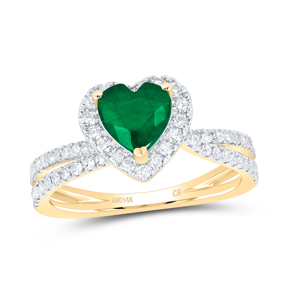 14kt Yellow Or White Gold Natural Diamond 6.5x6.5mm Heart Natural Gem Heart Wedding Engagement Anniversary Ring