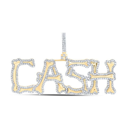 10kt Yellow Gold 1 1/5 Cttw Natural Diamond Cash Mens Charm