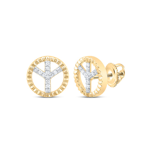 10kt Yellow Gold 1/10 Cttw Natural Diamond Round Earring