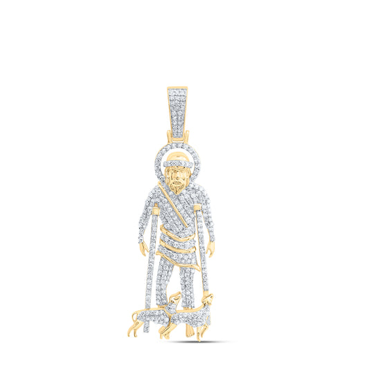 10kt Yellow Gold 1 Cttw Natural Diamond San Lazaro Mens Charm