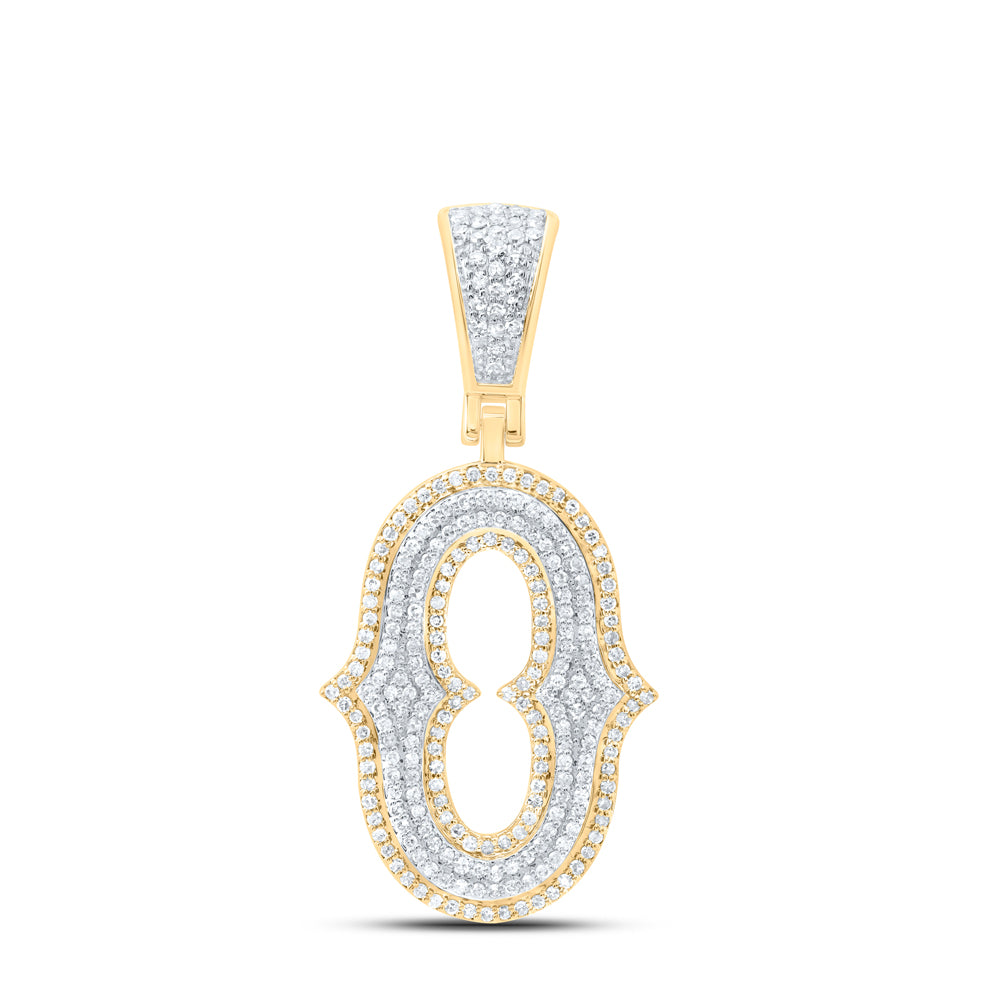 10k Yellow White Gold Natural Diamond Fashion Initial Pendant