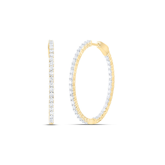 14kt Yellow Gold 2 Cttw Natural Diamond Ana M Fashion Oval Hoop Earring
