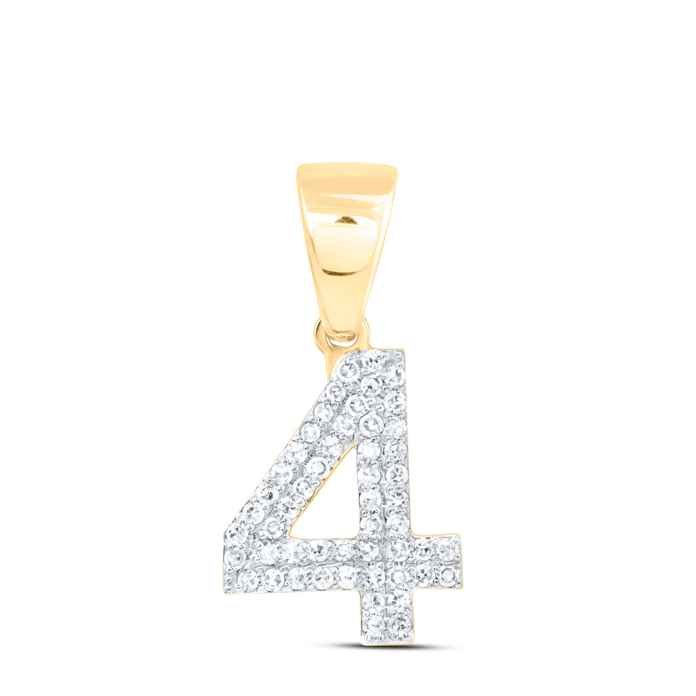 10kt Yellow Gold Diamond Number Fashion Pendant