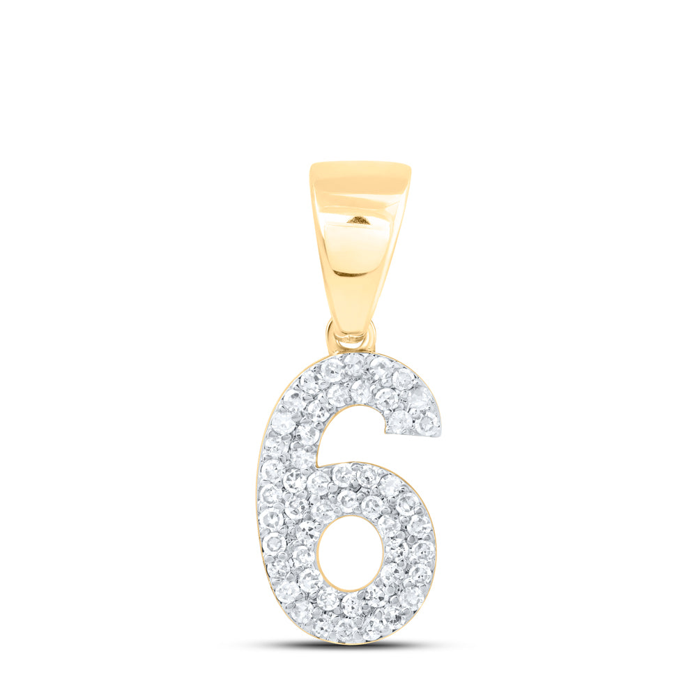 10kt Yellow Gold Diamond Number Fashion Pendant