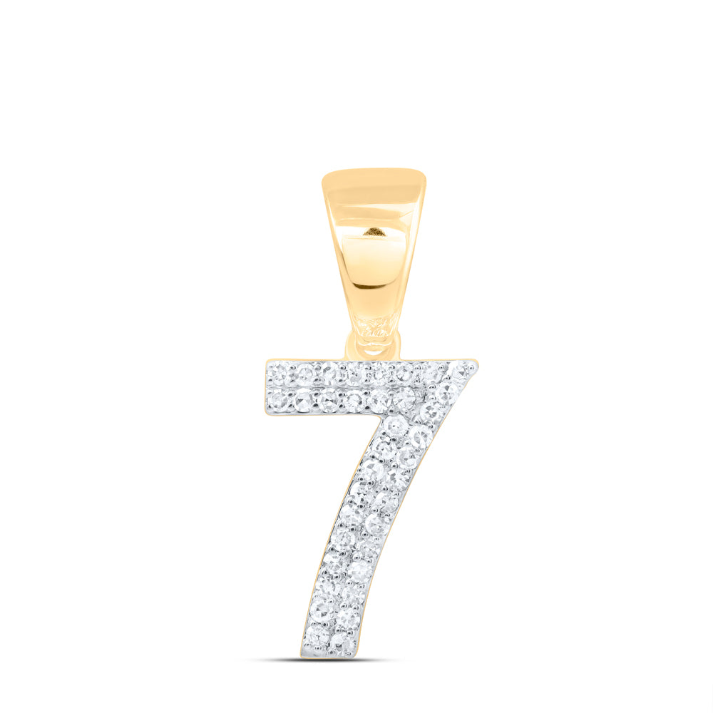 10kt Yellow Gold Diamond Number Fashion Pendant