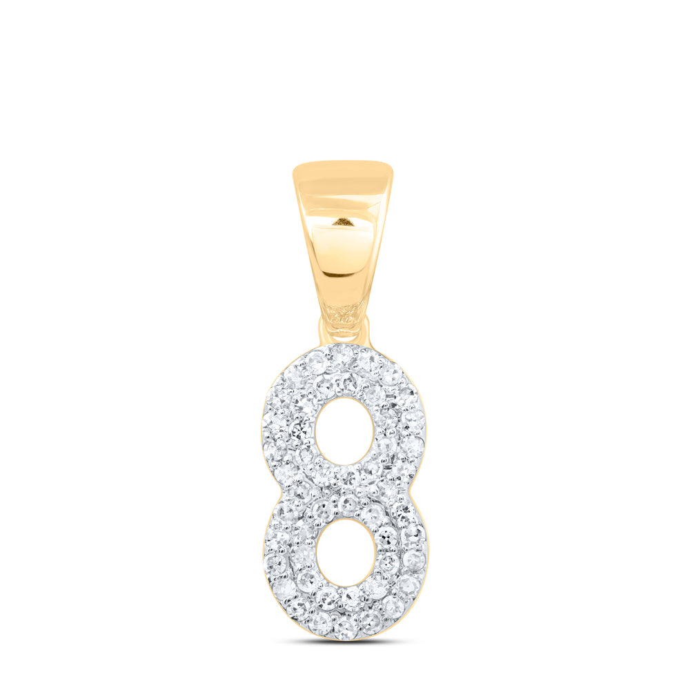 10kt Yellow Gold Diamond Number Fashion Pendant