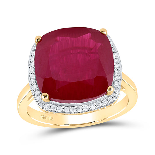 10kt Yellow Or White Or Rose Gold Natural Diamond 13x13 Mm Cu Synthetic Wedding Engagement Anniversary Ring