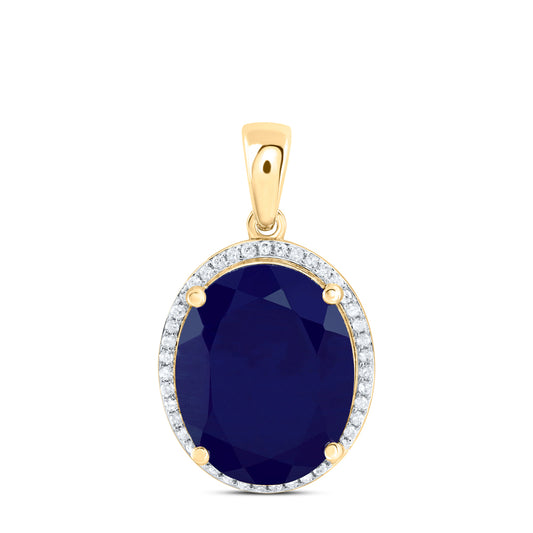10kt Yellow Or White Or Rose Gold Natural Diamond 15x12 Mm Oval Synthetic Pendant