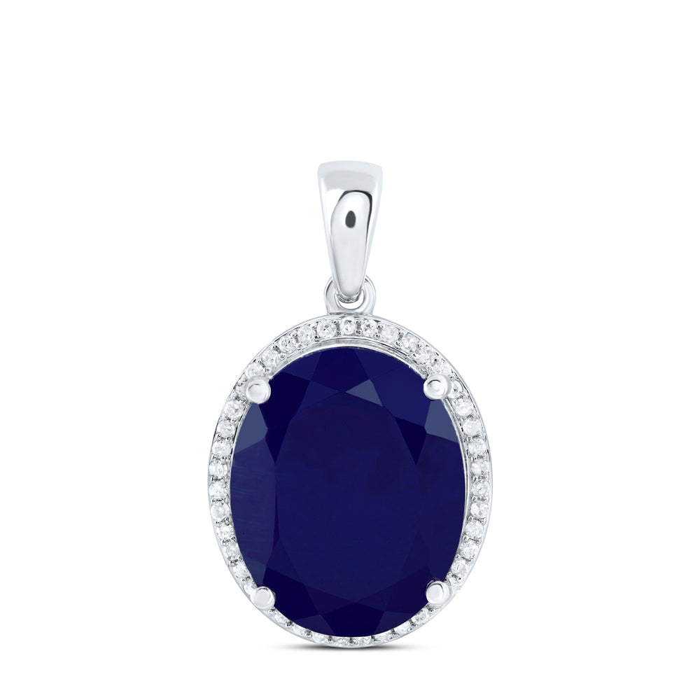 10kt Yellow Or White Or Rose Gold Natural Diamond 15x12 Mm Oval Synthetic Pendant