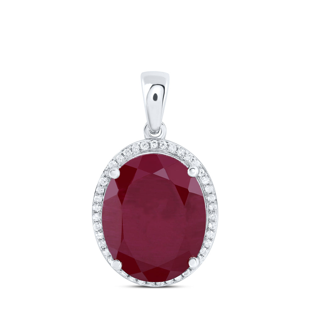 10kt Yellow Or White Or Rose Gold Natural Diamond 15x12 Mm Oval Synthetic Pendant