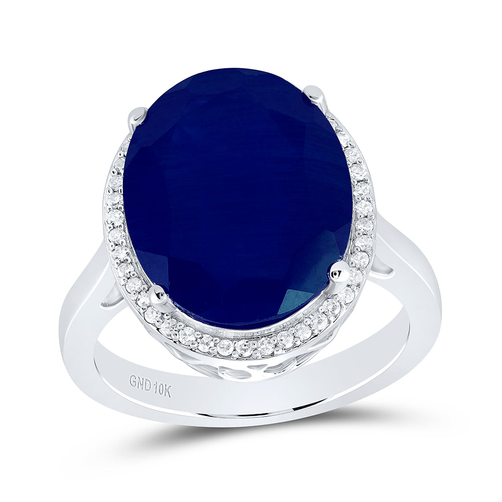 10kt Yellow Or White Gold Natural Diamond 15x12 Mm Oval Synthetic Wedding Engagement Anniversary Ring