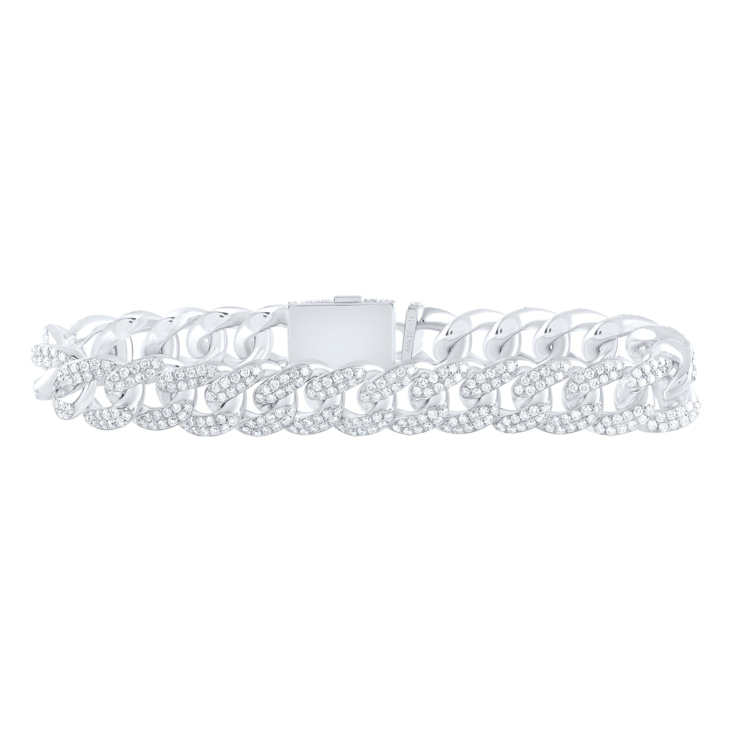 14K Yellow Or White Gold 10 5/8Ctw Natural Diamond Ana M 12.00Mm Cuban Men Bracelet (8.5 Inch)