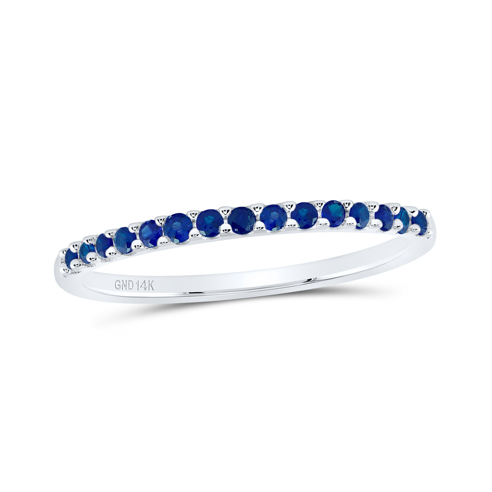 14kt White Gold 1/8 Cttw Diamond Blue Diamond Fashion Bridal Wedding Engagement Anniversary Womens Band, Women Size: 5-9