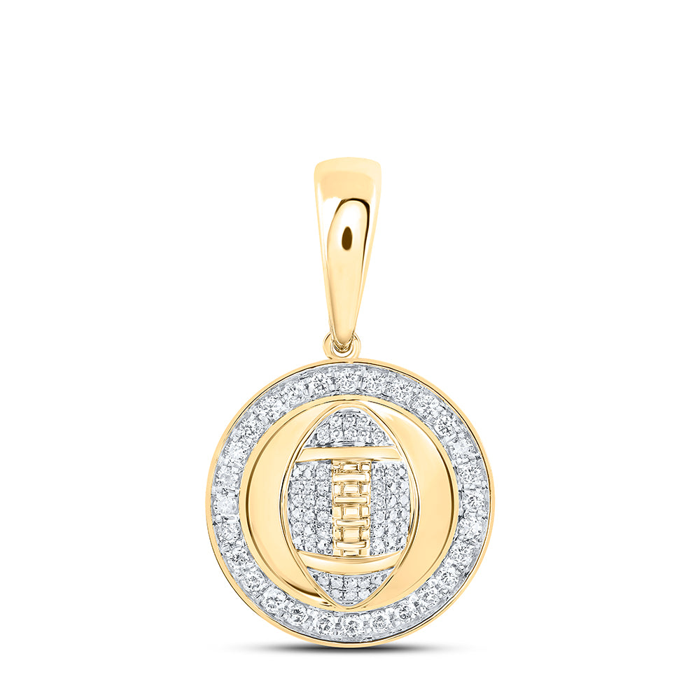 10kt Yellow Gold 5/8 Cttw Natural Diamond Mens Charm