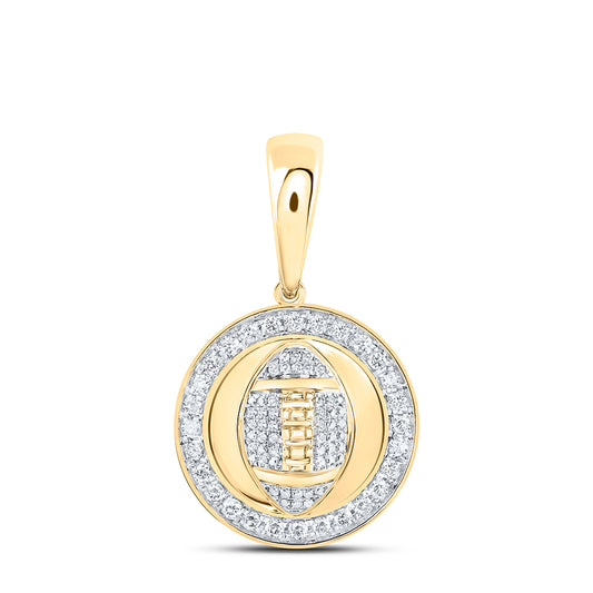 10kt Yellow Gold 5/8 Cttw Natural Diamond Mens Charm