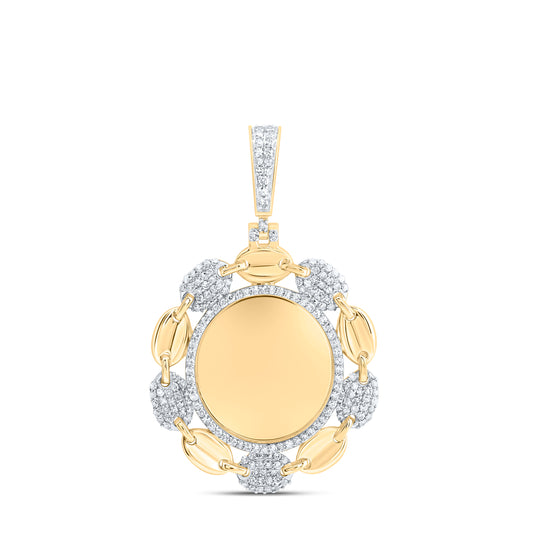 10kt Yellow Gold 1/2 Cttw Natural Diamond Memory Mens Charm