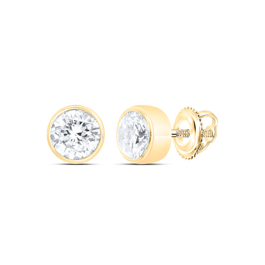 14kt Yellow Gold 1/4 Cttw Natural Diamond Excellent Stud Solitaire Earring