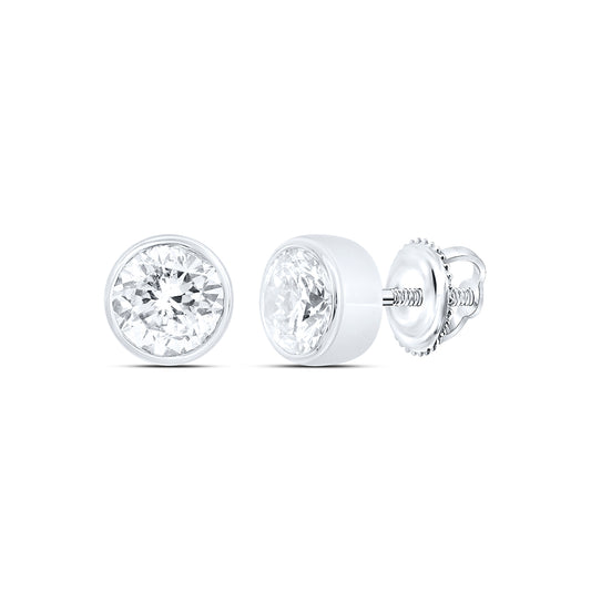 14kt White Gold 1/4 Cttw Natural Diamond Excellent Stud Solitaire Earring
