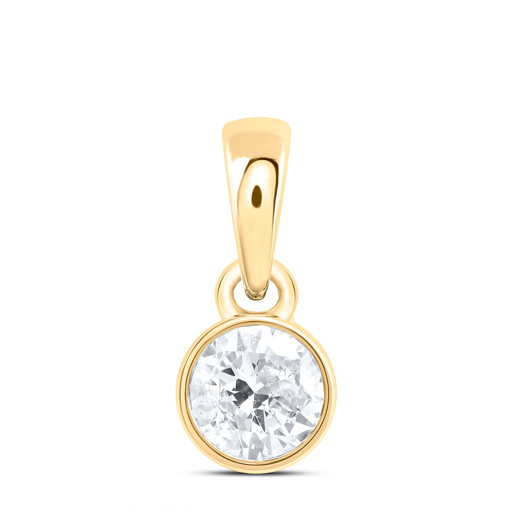 14kt Yellow Gold 1/4 Cttw Natural Diamond Stud Solitaire Pendant
