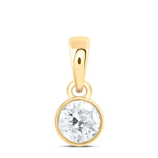 14kt Yellow Gold 1/4 Cttw Natural Diamond Stud Solitaire Pendant