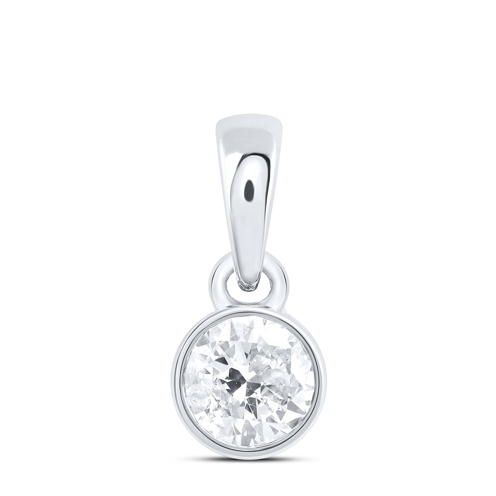 14kt White Gold 1/4 Cttw Natural Diamond Stud Solitaire Pendant