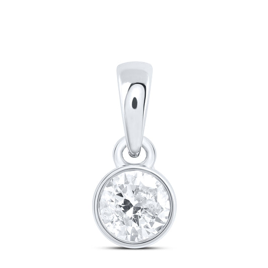 14kt White Gold 1/4 Cttw Natural Diamond Stud Solitaire Pendant