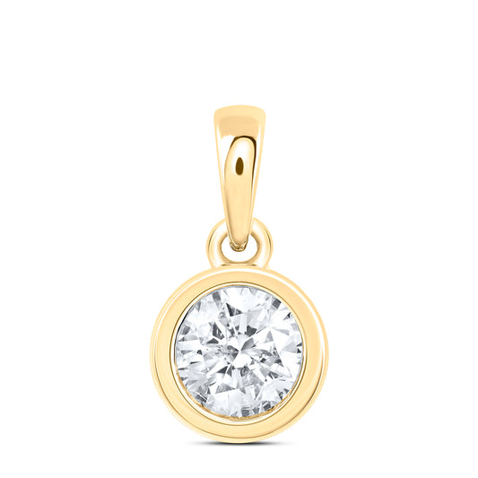 14kt Yellow Gold 3/4 Cttw Natural Diamond Excellent Stud Solitaire Pendant