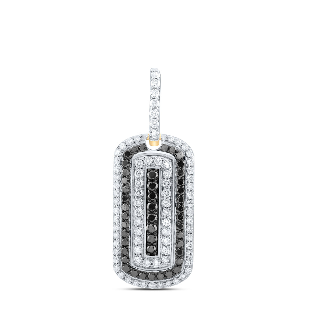 10kt Yellow Gold 1 1/3 Cttw Natural Diamond Dog Tag Men's Charm