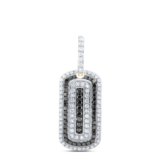 10kt Yellow Gold 1 1/3 Cttw Natural Diamond Dog Tag Men's Charm