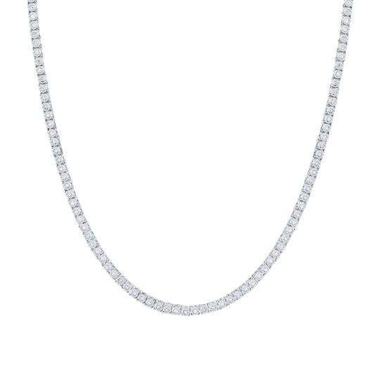 10kt White Gold 1 Cttw Natural Diamond Fashion Fanuk Necklace, Length: 18 Inch