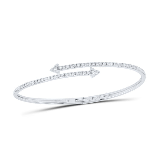 14kt White Gold 1 Cttw Natural Diamond Ladies Bangle (55x65mm)