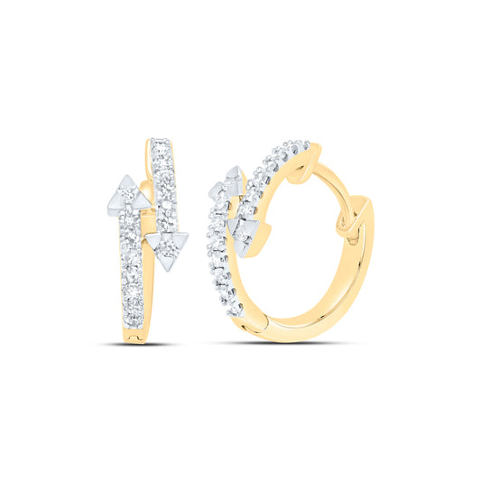 10kt Yellow Gold 1/4 Cttw Diamond Fashion Hoop Earring