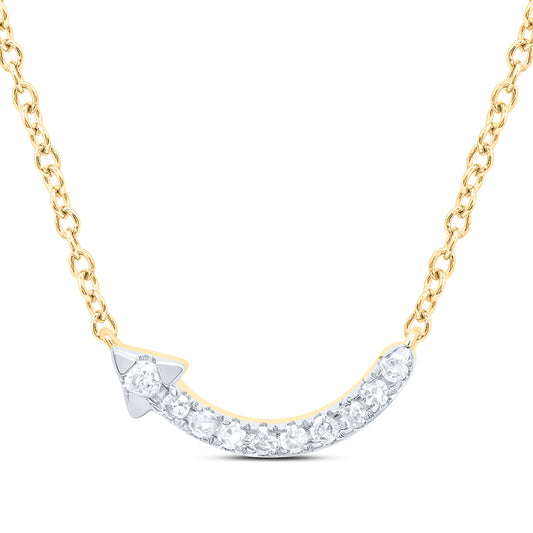 10kt Yellow Gold 1/12 Cttw Diamond Fashion Necklace, Length: 18 Inch