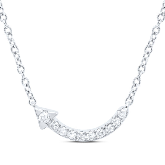 10kt White Gold 1/12 Cttw Diamond Fashion Necklace, Length: 18 Inch