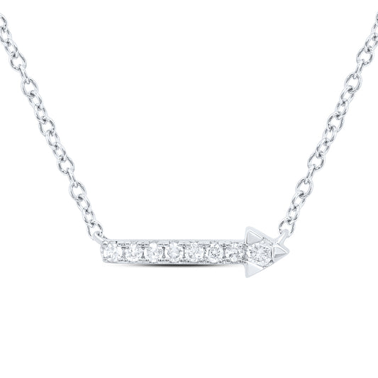 10kt White Gold 1/12 Cttw Diamond Fashion Necklace, Length: 18 Inch
