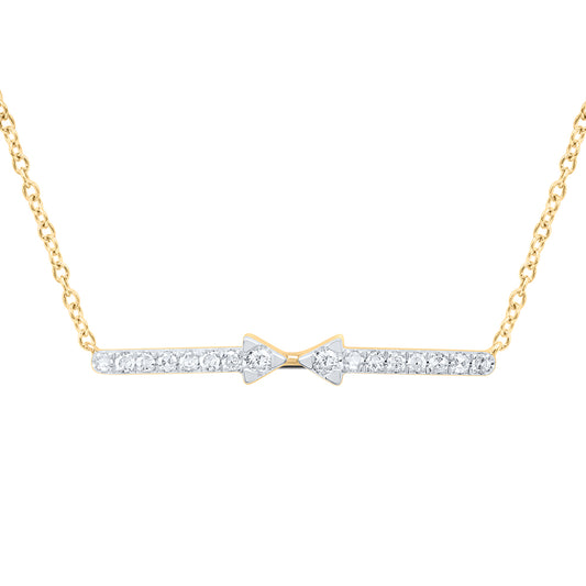 10kt Yellow Gold 1/8 Cttw Diamond Fashion Necklace, Length: 18 Inch