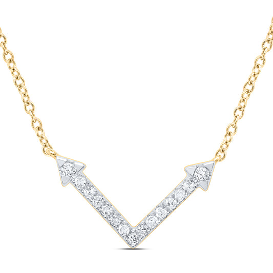 10kt Yellow Gold 1/8 Cttw Diamond Fashion Necklace, Length: 18 Inch