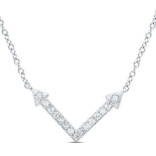 10kt White Gold 1/8 Cttw Diamond Fashion Necklace, Length: 18 Inch