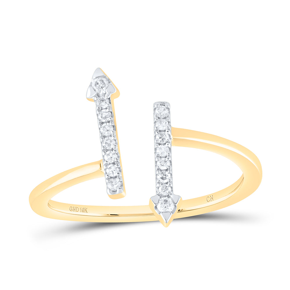 10kt Yellow Gold 1/8 Cttw Diamond Bridal Wedding Engagement Anniversary Ring, Women Size: 5-9