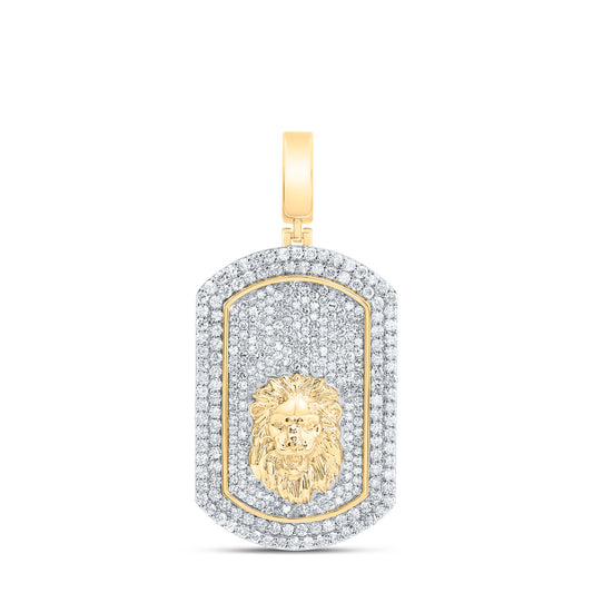 10kt Yellow Gold 2 1/3 Cttw Diamond Dog Tag Men's Charm