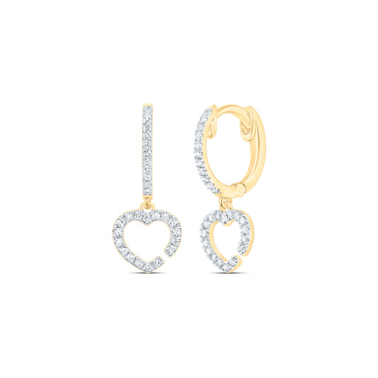 10kt Yellow Gold 1/6 Cttw Diamond Fashion Dangling Earring