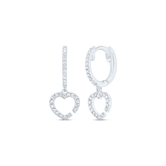 10kt White Gold 1/6 Cttw Diamond Fashion Dangling Earring