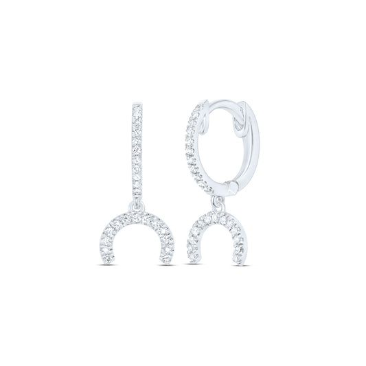 10kt White Gold 1/6 Cttw Diamond Fashion Dangling Earring