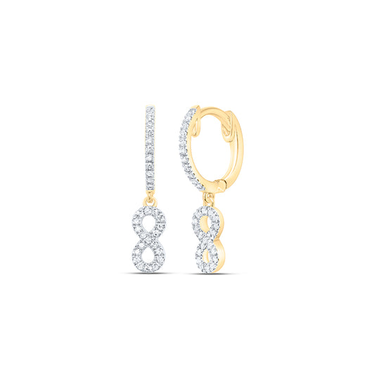 10kt Yellow Gold 1/6 Cttw Diamond Fashion Dangling Earring