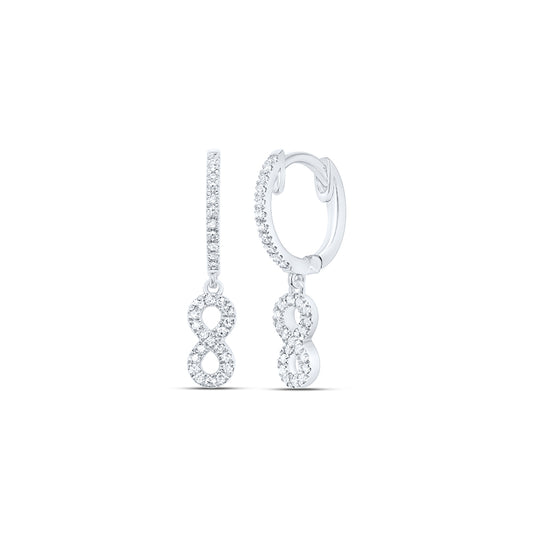 10kt White Gold 1/6 Cttw Diamond Fashion Dangling Earring